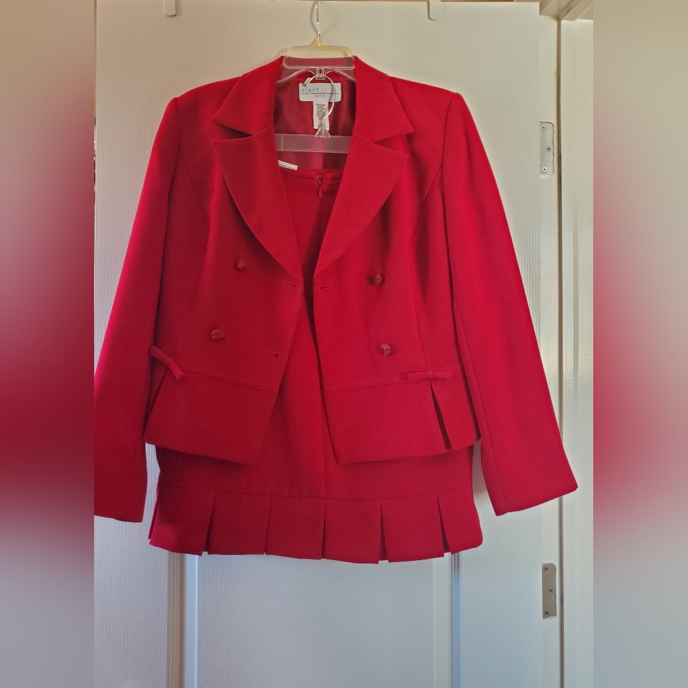 First Issue A Liz Claiborne Company Red Blazer and Skirt